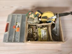 A quantity of hardware, nuts and bolts, door locks and furniture, etc.