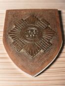 A George Holme of Preston carved walnut heraldic plaque of the order of the thistle, height 32 cm.