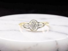 A diamond ring, stamped 18ct Plat, size R CONDITION REPORT: 2.