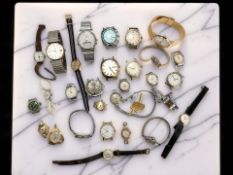 A group of vintage and modern lady's and gent's wristwatches including Ingersoll, Sekonda, Services,