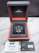 A gent's stainless steel Tissot Seastar Powermatic automatic centre seconds calendar wristwatch,