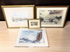 After Tom MacDonald : The Tall Ships, Newcastle, colour print, signed in pencil, 21 cm x 30 cm,