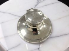 A large George V silver inkwell, E S Barnsley & Co (Edward Souter Barnsley), Birmingham 1911,