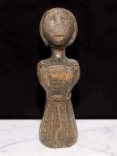 An 18th / 19th century folk art wooden carving of a woman, height 30 cm.
