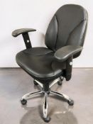 A modern swivel office chair.