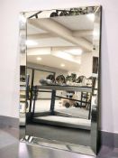 A large contemporary all-glass floor standing mirror, 190 cm x 122 cm.