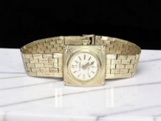 A lady's 9ct gold wristwatch signed Nivada,
