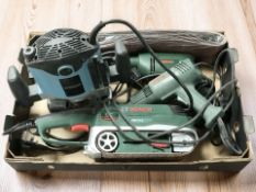 A Bosch sander, heat gun, drill, an Erbauer router.