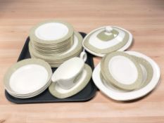 Thirty two pieces of Royal Doulton Sonnet dinner porcelain.