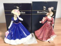 Two Royal Doulton ladies : Figure of the Year Mary HN 3375 and Figure of the Year Patricia HN 3365,