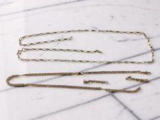 Two broken 9ct gold chains CONDITION REPORT: 7.