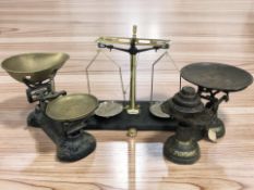 Three sets of Victorian and 20th century scales.