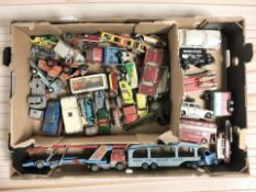 A collection of 20th century play-worn die cast vehicles including Corgi and Dinky.