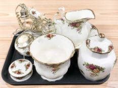 A group of Royal Albert Old Country Roses china including a rotary telephone, ginger jar,
