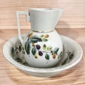 A pottery wash jug and basin.