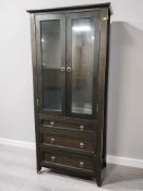 A reproduction display cabinet, 81 cm x 33 cm x 181 cm.