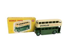 A Dinky Toys die cast 290 Double Deck Bus, green and cream, in original box.