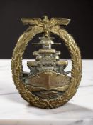 A German Third Reich High Seas Kreigsmarine Fleet Badge, stamped Fec. Adolf Bock, Ausf.
