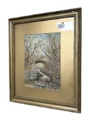 H Wade : Broadwood Bridge, Walsingham, 1855, watercolour, 24 cm x 33 cm.