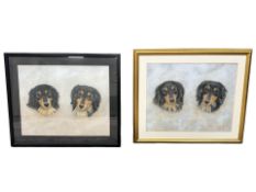 S Blackmore : Portrait of two dachshunds, colour chalk, 50 cm x 40 cm,