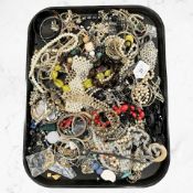 A quantity of costume jewellery, beads, necklaces, etc.