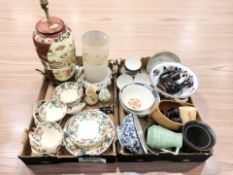 Assorted ceramics including an 18th century Chinese famille rose bowl (hairline crack),
