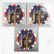 Three Royal Mint Brilliant Uncirculated Coin Collections 2005