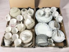 A collection of Noritake Blue Hill tea and dinner wares, Queen Anne and Royal Stafford tea china,