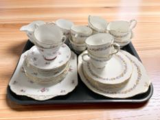 Seventeen pieces of Shelley Charm tea china, together with fifteen pieces of Dutchess tea china.