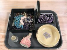 A Royal Doulton figure 'Rose' HN1368, other ceramics, assorted costume bead necklaces,