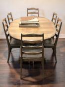 A 20th century G-Plan teak oval extending dining table, overall 205 cm x 105 cm x 73 cm,