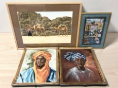 Hylton Dixon : Camel train, Jordan, watercolour, signed lower right and dated '07, 26 cm x 39 cm,