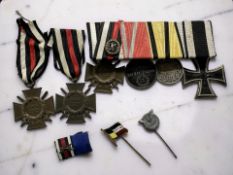 A German WWI medal group, including Iron Cross 2nd Class, Wurttemberg Silver Merit Medal,