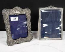 Two Edwardian silver-mounted easel photograph frames, tallest 20cm.