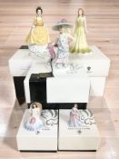 Five Royal Doulton ladies : Coralie, Dressing Up, Gemstones Collection August Peridot,