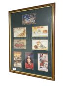 A montage of reproduction early 20th century advertising cards, total dimension 39 cm x 54 cm.