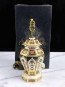 A Royal Crown Derby Old Imari porcelain lamp base, pattern 1128, date code LVIII,