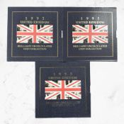 Three Royal Mint Brilliant Uncirculated Coin Collections 1995