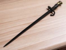 A French Epee bayonet, with 51 cm triangular section steel blade.