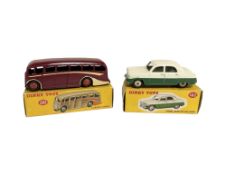 Two Dinky Toys die cast vehicles : 162 Ford Zephyr Saloon and 281 Luxury Coach,