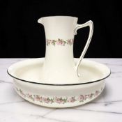 A Crown Ducan pottery wash jug and basin.