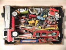 A collection of 20th century play-worn die cast vehicles including Matchbox Speedkings, Corgi, etc.