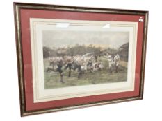 After W B Wollen : A rugby match, colour print, published by Mawson, Swan & Morgan,