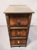 A Victorian mahogany three drawer pedestal chest, 47 cm x 57 cm x 96 cm.