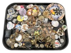 Assorted pre-decimal coins, costume jewellery, badges,