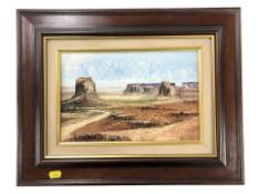 Dallas K Taylor : Desert Landscape, oil on board, 19 cm x 28 cm.