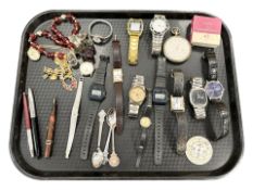 A collection of wristwatches including two gent's stainless steel Seiko 5's,