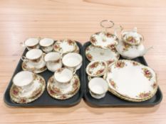 Twenty seven pieces of Royal Albert Old Country Roses tea china.