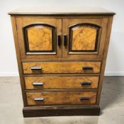 An early 20th century walnut linen chest, 92 cm x 51 cm x 122 cm.