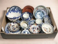 A collection of English and Chinese ceramics, blue and white transfer printed dishes, etc.